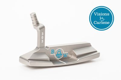 BOW 303 stainless steel golf putter on white background